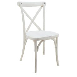 Resin Cross Back Chair with Lime Wash Timber look