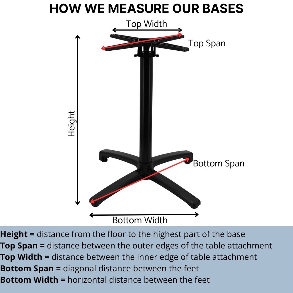sophie aluminium foldable bar table base in black
