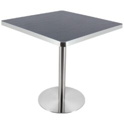 meteorite sintered stone table top with stainless steel circular base