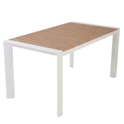 teak aluminium & polywood dining table in black 800 x 1500mm (pre order)