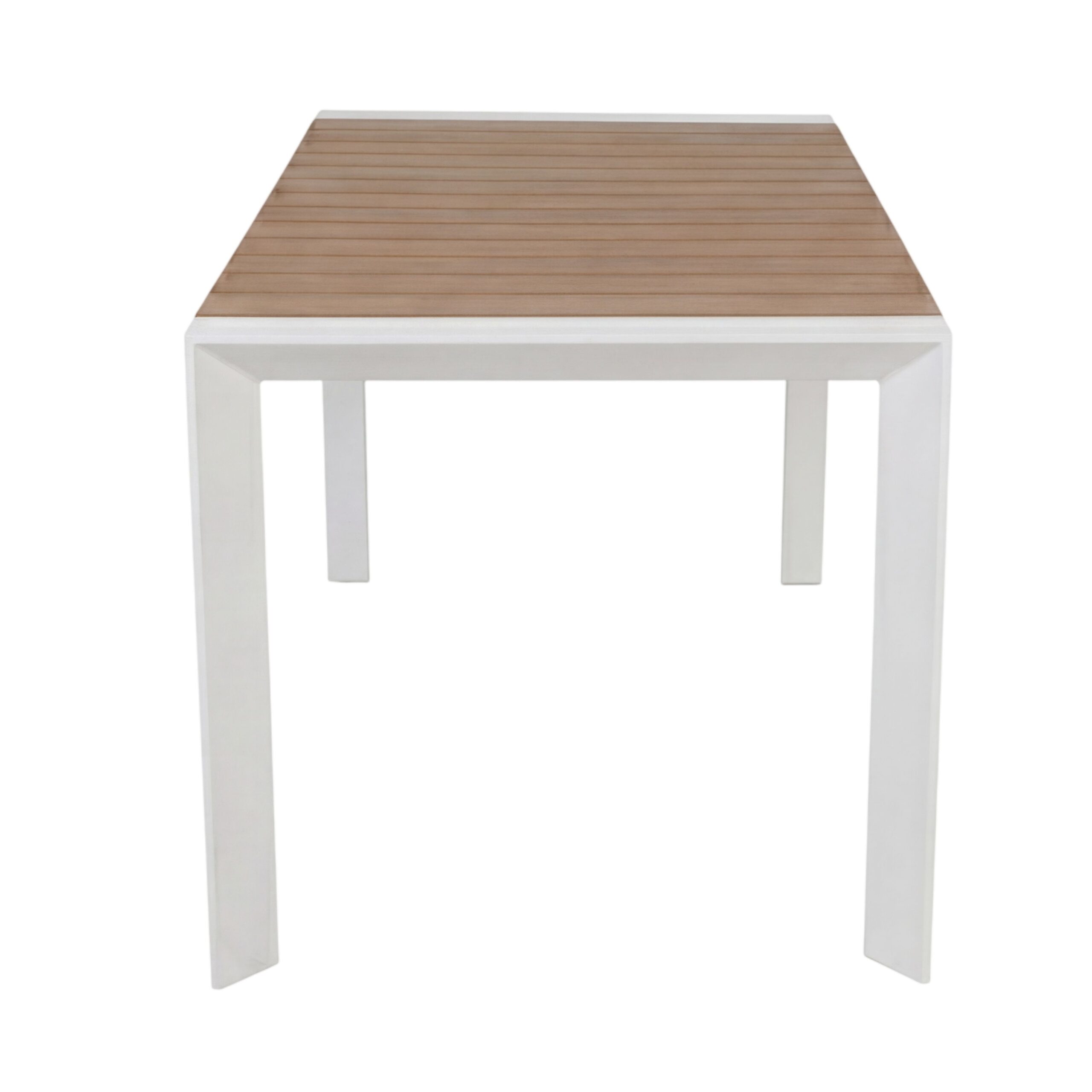 teak aluminium & polywood dining table in black 800 x 1500mm (pre order)