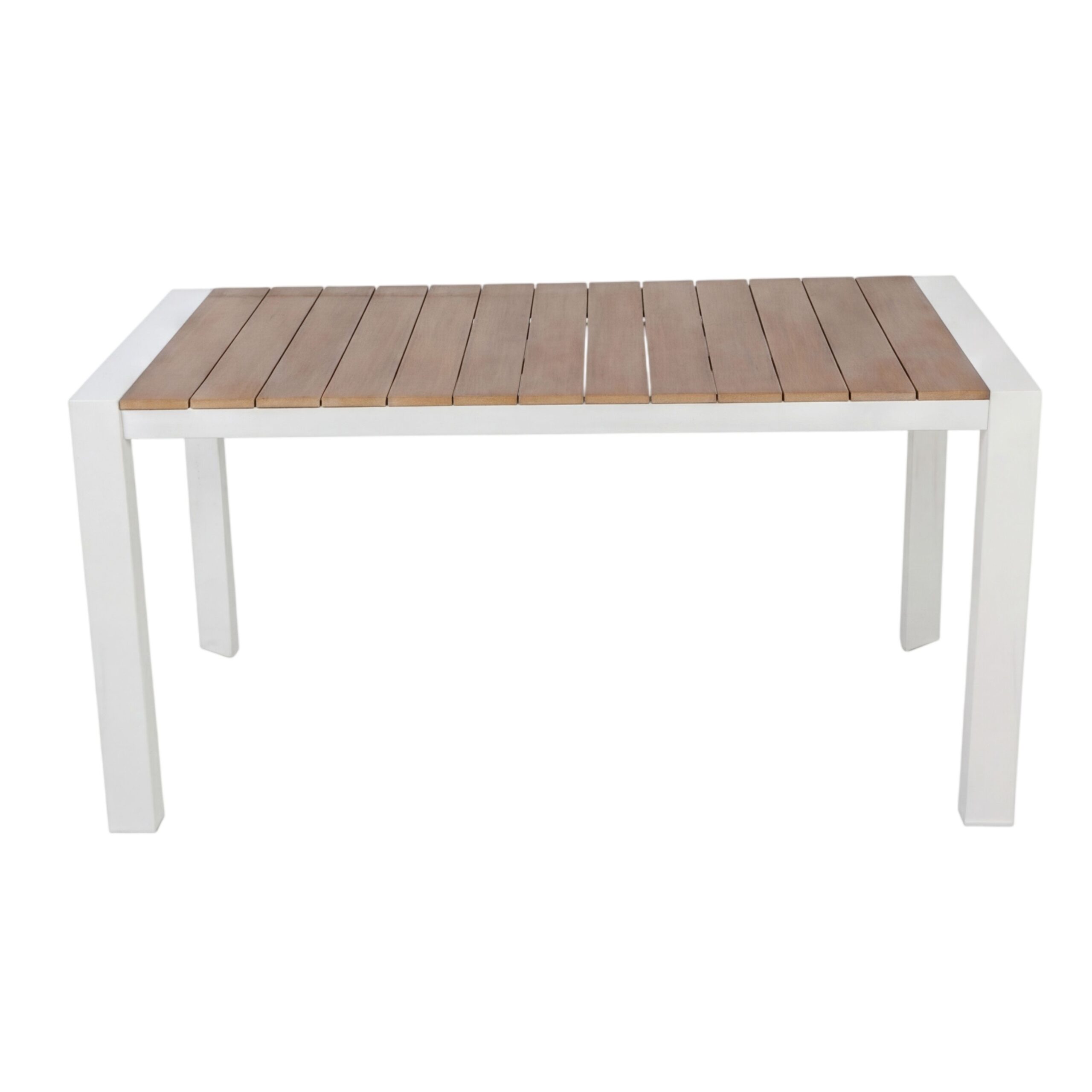 teak aluminium & polywood dining table in black 800 x 1500mm (pre order)