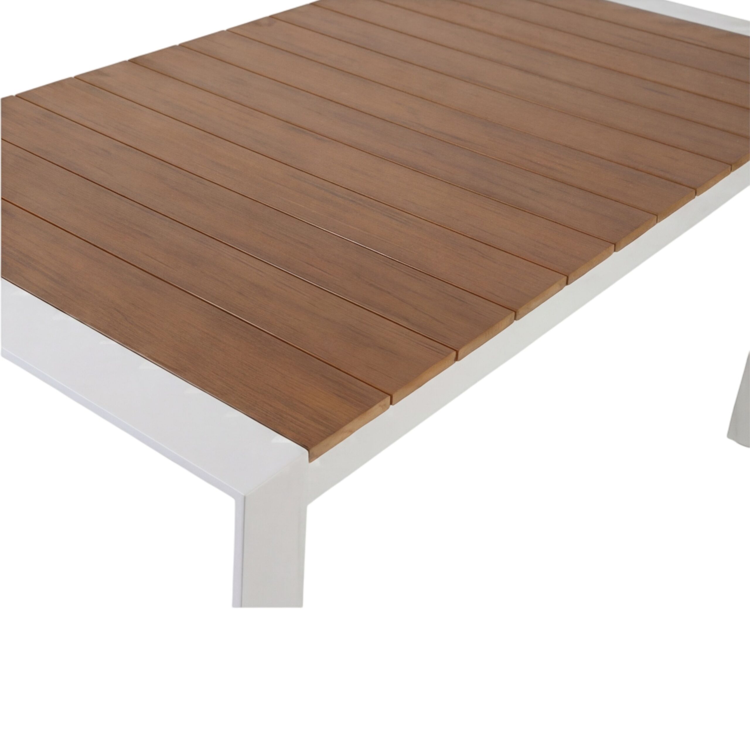 teak aluminium & polywood dining table in black 800 x 1500mm (pre order)