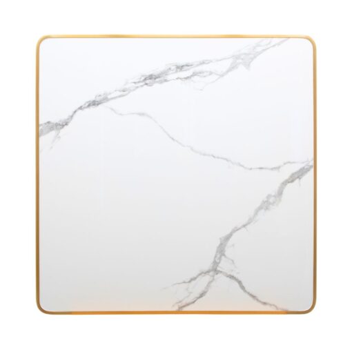 Verona Marble Gold Trim Square 700mm Porcelain Table Top (PRE-ORDER)