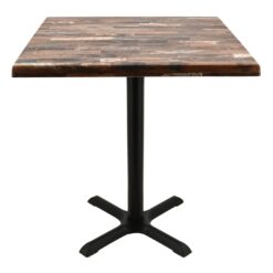 distressed timber wermodin table top with black maxwell base