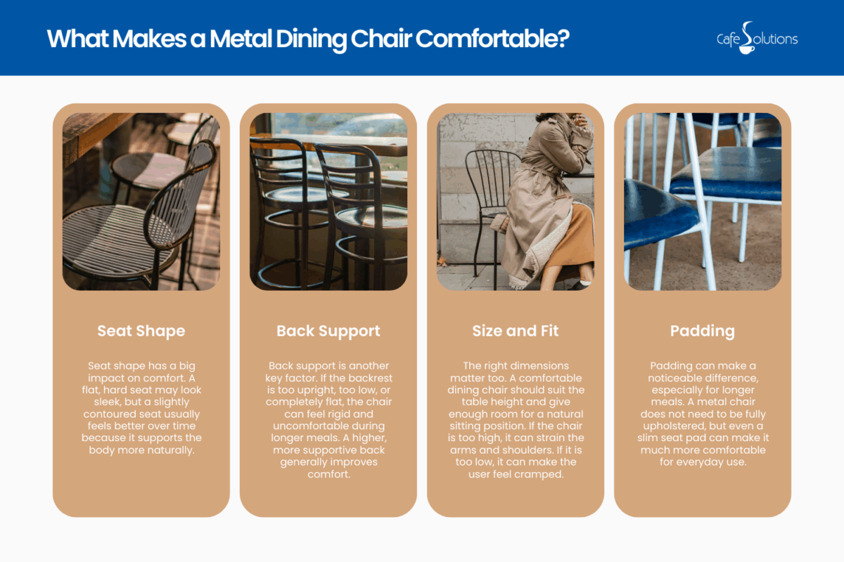 what makes a metal dining chair comfortable are metal dining chairs comfortable