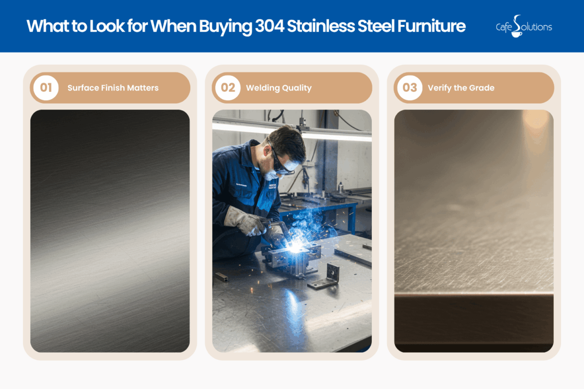 what to look for when buying 304 stainless steel furniture