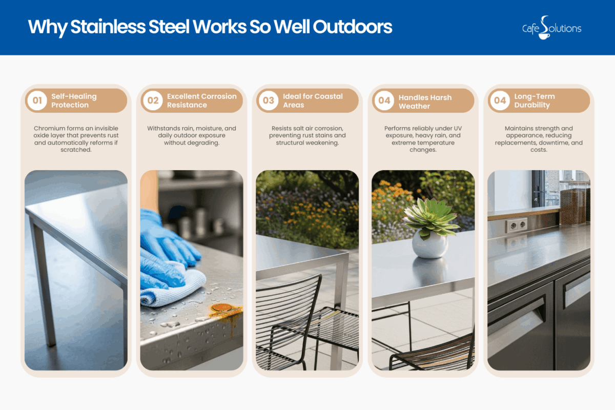 why stainless steel works so well outdoors is stainless steel or aluminium better for outdoor
